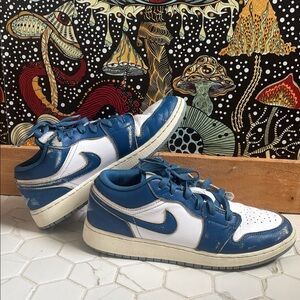 Jordan Blue and White Sneakers